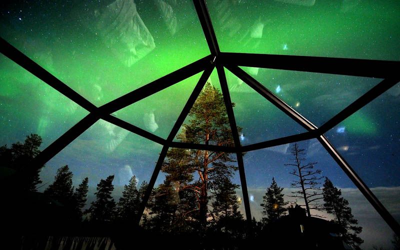 【極光】芬蘭玻璃屋極光15日．麋鹿 / 哈士奇雪橇體驗．聖誕老人村．拉努阿極地野生動物園．捕捉品嘗野生帝王蟹